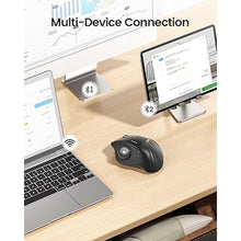 Load image into Gallery viewer, ProtoArc Wireless Trackball Mouse, EM01 NL Ergonomic Bluetooth Rollerball Thumb Mouse Rechargeable Computer Laptop Mouse, Adjustable Angle &amp; 3 Device Connection for PC, Mac, Windows-Gray Ball
