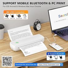 Load image into Gallery viewer, MinZhi Portable Thermal Printer,Wireless Printer Supports 8.5&quot; X 11&quot;US Letter&amp;Legal,A4&amp;A5 Paper,Bluetooth Inkless Travel Printer Compatible with Android iOS &amp; Laptop for Office Travel Home
