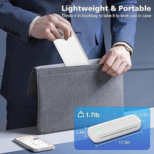 Load image into Gallery viewer, MinZhi Portable Thermal Printer,Wireless Printer Supports 8.5&quot; X 11&quot;US Letter&amp;Legal,A4&amp;A5 Paper,Bluetooth Inkless Travel Printer Compatible with Android iOS &amp; Laptop for Office Travel Home
