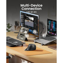Load image into Gallery viewer, ProtoArc Ergonomic Mouse, EM11 NL Bluetooth Rechargeable Wireless Vertical Mouse, 3 Multi-Device Connectivity for Computer/PC/Laptop, 2.4GHz Optical Mice for Windows, Mac OS, Black
