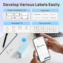 Load image into Gallery viewer, POLONO P31S Label Maker Machine with Tape, Portable Thermal Printer, Portable Bluetooth Label Printer for Organizing Storage Office Home, Sticker Maker Mini Label Maker with Multiple Templates, Blue
