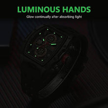 Load image into Gallery viewer, FAMVNTN Watches for Men Square Tonneau Waterproof Wristwatch Big Dial Luminous Waterproof Sport Analog Quartz Business Mens Watches Chronograph Calendar Date Silicon Strap Dress Watch Black-Rose
