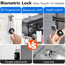 Load image into Gallery viewer, Fingerprint Lock - 2.1 Inch Long Shackle Locker Lock Smart Biometric Padlock Keyless Fingerprint Lock, Digital Biometric Waterproof Smart Padlock for Gym Locker Case Hasp Cabinet
