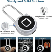 Load image into Gallery viewer, Fingerprint Lock - 2.1 Inch Long Shackle Locker Lock Smart Biometric Padlock Keyless Fingerprint Lock, Digital Biometric Waterproof Smart Padlock for Gym Locker Case Hasp Cabinet
