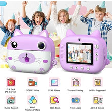 Load image into Gallery viewer, Kids Camera Instant Print, 3.0&quot; HD Screen Kids Instant Cameras, Christmas Birthday Gifts for Girls Boys 3 4 5 6 7 8 9 10 Year Old, Portable Toddler Travel Toys with 32GB Card &amp; 3 Rolls Printer Paper

