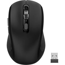 Load image into Gallery viewer, Wireless Mouse with Side Buttons for Laptop, PC, Chromebook, Mac, MacBook, Silent Mouse with USB Nano Receiver, 2400 DPI, Anti Slip Roller, 6-Button Ergonomic Design- Black
