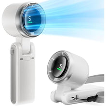 Load image into Gallery viewer, Foldable Handheld Fan, Portable Strong Winds Rechargeable 10000mAh Mini Turbo Fan, Digital Display, 5 Speed Adjustable Personal Small Pocket, Gifts for Women Men Travel Camp Outdoor Office
