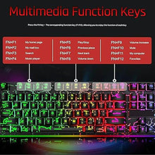 Load image into Gallery viewer, Wired Crack Rainbow Gaming Keyboard and Mouse Combo, 104 Keys Light Up Mechanical Feeling Computer Keyboard for Windows, Laptop, PC Gamers Office Device, Travel, Business Trip,Woking(Black)
