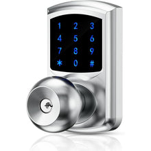 Load image into Gallery viewer, Keyless Entry Door Lock with Code, Keypad Door-Lock with Handle, Electronic Touchscreen Door Knob with Keypad for Front Door Garage Bedroom Home, Auto-Lock, Satin Chrome

