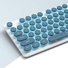 Load image into Gallery viewer, Typewriter Keyboard 104-key Punk Gaming Retro Keyboard LED Ice Blue Backlit Cute Keyboard with Wired USB Suitable for PC/Win/Mac/Laptop Computer Keyboard(Blue)
