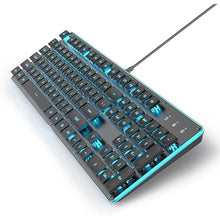 Load image into Gallery viewer, Typewriter Keyboard 104-key Black Square Punk Gaming Keyboard LED Ice Blue Backlit Cute Keyboard with Wired USB Suitable for PC/Win/Mac/Laptop?G1000/Black?
