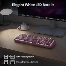 Load image into Gallery viewer, Pink Creamy Mechanical Gaming Keyboard, Aesthetic Keyboard w/White Backlit, 84 Keys Cute Retro Typewriter Computer Keyboard Wired w/Pink Switch, Round Keycaps for Windows/PC/PS5 (Pink)
