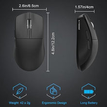 Load image into Gallery viewer, E-YOOSO Lightweight Gaming Mouse, Wireless Esports Mouse, 49G, 1K Polling, 26K DPI, PAW3395 Sensor, 5 Programmable Buttons, Tri-Modes Wired/2.4GHz/Bluetooth Gamer Mouse for Laptop, PC, Mac (Black)
