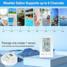 Load image into Gallery viewer, Urageuxy Pool Thermometer Floating Easy Read, IPX8 Digital Floating Pool Thermometer Wireless, Water Temperature Gauge with Indoor Temperature for Swimming Pools, Hot Tub, Ice Bath, Spa
