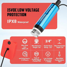 Load image into Gallery viewer, Cordless Submersible Water Pump Compatible For Milwaukee 18V Battery,400GPH Portable Transfer Water Pump for Camping Tub Garden RV Pond Draining Job Sites(No Battery)
