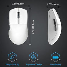 Load image into Gallery viewer, E-YOOSO Lightweight Gaming Mouse, Wireless Esports Mouse, 49G, 1K Polling, 26K DPI, PAW3395 Sensor, 5 Programmable Buttons, Tri-Modes Wired/2.4GHz/Bluetooth Gamer Mouse for Laptop, PC, Mac (White)
