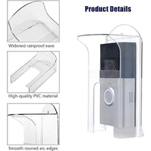 Load image into Gallery viewer, Transparent Plastic Doorbell Rain Cover Compatible with Ring, Blink, Google Nest, Eufy, Arlo, Kasa Video Doorbell, Waterproof Protector Shield Doorbell Push Button Cover Weather Blocking Cover
