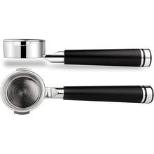 Load image into Gallery viewer, LILQ 58mm Bottomless Naked 2 Ears Portafilter Compatible with Breville Machines– Includes 18–20g Basket (Aluminum Flat, 58mm For Breville)
