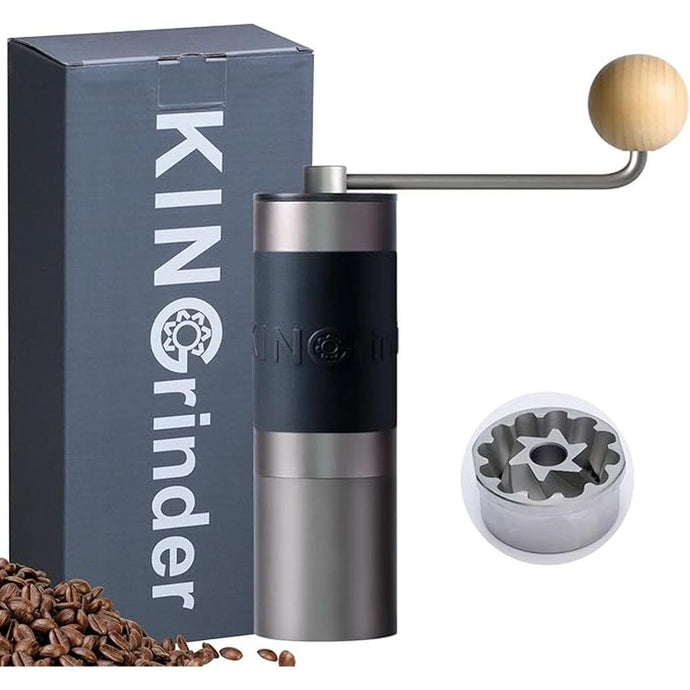 ?Famous KOL Recommended?KINGrinder K2 Manual Hand Coffee Grinder with Straight Handle for French Press, Drip, Espresso with Assembly Consistency Stainless Steel Conical Burr Mill, 25g Capacity