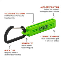 Load image into Gallery viewer, Railer Torx Bit Set - Premium S2 Steel 2 Inch Impact Driver 10-Piece 6 Star Bit Set With A Tool Storage Bit Holder &amp; Carabiner (Hi-Vis Green Bitrail, Standard Bitrail)

