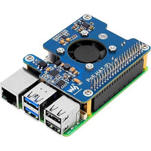 Load image into Gallery viewer, MakerFocus PoE HAT(F) for Raspberry Pi 5, Power Over Ethernet Hats with Metal Heatsink and Active Cooling Fan, Supports IEEE 802.3af/at Network, 5V/12V Power Output and SMPS
