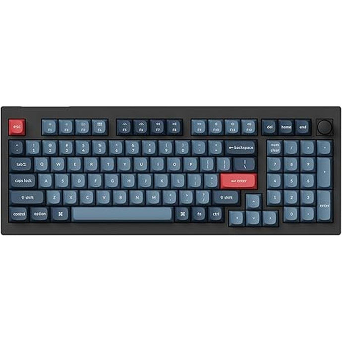 Keychron V5 Max Custom Wirless Mechanical Keyboard, 2.4 GHz/Bluetooth/Wired 3-Mode 100 Keys RGB Backlight QMK/VIA Programmable Macro, Hot-Swap Gateron Jupiter Banana Switch PBT Keycaps for Mac Windows