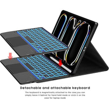 Load image into Gallery viewer, for 2024 iPad Pro 11-inch (M4) Case with Keyboard - 7 Color Backlit Detachable Tablet Keyboard Cover with Touchpad - 11&quot; iPad Pro 2024 (M4, 2024) Keyboard Case with Pen Holder &amp; Kickstand Black
