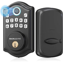 Load image into Gallery viewer, DS10 Fingerprint Door Lock - Keyless Entry Door Lock, Electronic Keypad Deadbolt, Smart Door Lock, Keypad Lock for Front Door, Auto-Lock &amp; One Touch Locking - Matte Black
