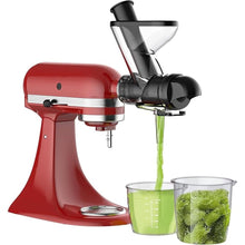 Load image into Gallery viewer, Masticating Juicer Attachment for KitchenAid Stand Mixer - Cold Press Dual Feed Chute Accessory, Slow Juicing Parts for Fruits &amp; Vegetables

