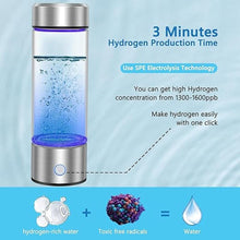 Load image into Gallery viewer, Hydrogen Water Bottle, Portable Rechargeable Hydrogen Water Bottle Generator [Gifts for Him Her], Hydrogen Water Machine for Home Travel Office Exercise (Silver)
