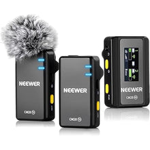 Load image into Gallery viewer, NEEWER CM28 Wireless Lavalier Microphone System, 1 Click Noise Canceling, 4GB Storage for 9Hrs of 48KHz 16 Bit Uncompressed Audio, Lapel Mic Compatible with iPhone/Android/PC/Camera/iPad
