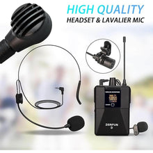 Load image into Gallery viewer, Pro Wireless Microphone System 4 Channel, UHF Cordless Handheld Headset Lavalier Lapel Mics for Church Karaoke Singing, 4x50 Adjustable Frequency(G8 Battery 4 Bodypack)
