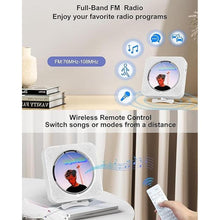 Load image into Gallery viewer, CD Player Portable Bluetooth Desktop CD Player for Home, Mini Cute CD Players for Kids, Built-in Dual Speakers and LED Display with Remote Control, Supports CD/FM Radio/USB/AUX/Timer/Repeat (White)
