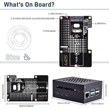 Load image into Gallery viewer, GeeekPi Metal Case with N04 PCIe M.2 Key-M NVMe SSD PCIe Peripheral Board for Raspberry Pi 5
