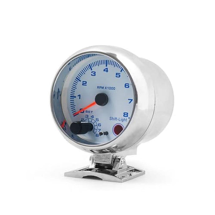 GoolRC Tachometer Gauge, 3.75'' Car Universal Silver Tachometer Gauge Blue Inter Shift light 0-8000 RPM, LED Background Light