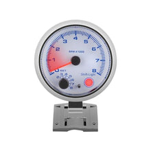 Load image into Gallery viewer, GoolRC Tachometer Gauge, 3.75&#39;&#39; Car Universal Silver Tachometer Gauge Blue Inter Shift light 0-8000 RPM, LED Background Light
