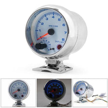 Load image into Gallery viewer, GoolRC Tachometer Gauge, 3.75&#39;&#39; Car Universal Silver Tachometer Gauge Blue Inter Shift light 0-8000 RPM, LED Background Light
