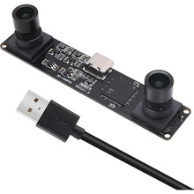 Load image into Gallery viewer, MMlove USB Stereo Camera Synchronous Dual Lens 1080P 60FPS Camera Module 4MP 3D Webcam 117° Wide Angle View Lightburn Webcam USB2.0 Plug &amp; Play for VR Face Recognition Streaming,PC/Laptop/Raspberry Pi
