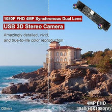 Load image into Gallery viewer, MMlove USB Stereo Camera Synchronous Dual Lens 1080P 60FPS Camera Module 4MP 3D Webcam 117° Wide Angle View Lightburn Webcam USB2.0 Plug &amp; Play for VR Face Recognition Streaming,PC/Laptop/Raspberry Pi
