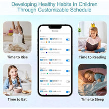 Load image into Gallery viewer, Ready to Rise Children&#39;s Sleep Trainer, Night Light, Alarm Clock, White Noise for Nursery or Soother, Toddler &amp; Kids Bedroom, Built-in Battery, App Control (5nd Gen Upgrade)
