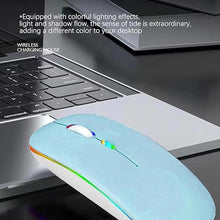 Load image into Gallery viewer, Wireless Bluetooth Mouse,LED Dual Mode Rechargeable Silent Slim Laptop Mouse,Portable(BT5.2+USB Receiver) Dual Mode Computer Mice,for Laptop,Desktop Computer,ipad Tablet,Phone,TV (Blue)
