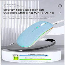 Load image into Gallery viewer, Wireless Bluetooth Mouse,LED Dual Mode Rechargeable Silent Slim Laptop Mouse,Portable(BT5.2+USB Receiver) Dual Mode Computer Mice,for Laptop,Desktop Computer,ipad Tablet,Phone,TV (Blue)
