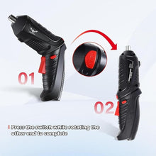 Load image into Gallery viewer, 47 in 1 Electric Screwdriver Cordless Drill Rechargeable Set 3.6V Li-ion 3.5N·m Max Torque Electric Rotatable with Case LED Light Screwdriver Multi-Angle Work balck for Home Office DIY Tools
