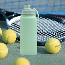 Load image into Gallery viewer, Mint Green 32 oz Insulated Water Bottle, Large Metal Stainless Steel Water Flask, Big Sports Travel Mens Water Bottle for Gym,Hiking,1 liters Leakproof Insulated Thermal Bottle with 2 Lids

