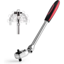 Load image into Gallery viewer, Dual 3/8 and 1/4 Drive Flex Head Ratchet, 72-Tooth 3/8 Ratchet Wrench with Quick-release and Reversible Switch (3/8 and 1/4 Flex-Head)
