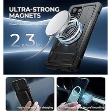 Load image into Gallery viewer, Dexnor Magnetic Case for Samsung Galaxy S24 Ultra Case, Compatible with Magsafe, 2 Front Frames Built-in Screen Protector, Bumper Rugged Shockproof Full-Body Protective Cover with Kickstand,Black
