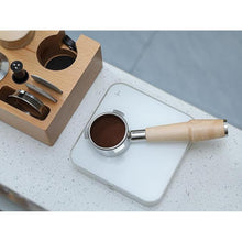 Load image into Gallery viewer, Bottomless Portafilter 54mm Breville Compatible Maple Handle &amp; Naked 18-21 Gram Filter Basket, Fits Barista Express, Pro, Touch, Bambino, Infuser, Duo Temp Pro
