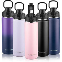 Load image into Gallery viewer, Insulated water bottle with Lid,24oz Stainless Steel Water Bottle for Boys,Girls,Double Wall Vacuum Wide Mouth Thermal Water Bottle for School,Travel,BPA-free and Leak-proof?24oz,Pink?
