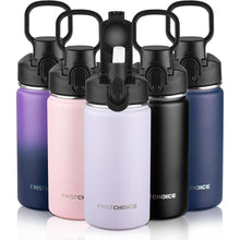 Load image into Gallery viewer, Insulated water bottle with Lid,14oz Stainless Steel Water Bottle for Boys,Girls,Double Wall Vacuum Wide Mouth Thermal Water Bottle for School,Travel,BPA-free and Leak-proof?14oz,Lavender?
