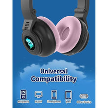 Load image into Gallery viewer, Unicorn Kids Headphones for Girls,Unicorn Bluetooth Headphones Foldable for Girls Toddlers Tablet/pad/Amazon fire,Light Up Kids Wireless Headphone Birthday Gifts (Black Purple)
